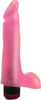 Гелевый розовый вибромассажёр - 17,8 см.