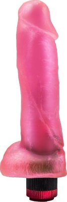 Розовый гелевый вибромассажёр Конг - 20,5 см.  Цена 2 285 руб. Длина: 20.5 см. Диаметр: 4.9 см. Этот Конг не будет тащить вас, упирающуюся, на вершину небоскрёба. А вот до пика блаженства он вас точно домчит! Крупная секс-игрушка фаллической формы подарит вам ощущение максимальной наполненности. А ещё вас приятно поразит то, каким нежным может быть Конг, двигаясь внутри лона и исследуя самые дальние его уголки большой головкой. Мультискоростная вибрация сделает моменты сладострастия незабываемыми. Конг – ваш личный гигант для лучшего секса. Страна: Россия. Материал: поливинилхлорид (ПВХ, PVC). Батарейки: 2 шт., тип AA.