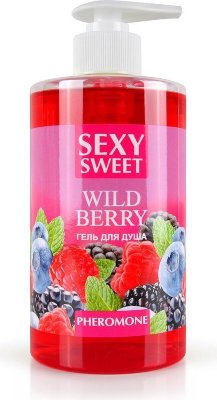 Гель для душа Sexy Sweet Wild Berry с ароматом лесных ягод и феромонами - 430 мл.  Цена 780 руб. Гель для душа Sexy Sweet с нежным ароматом лесных ягод и феромонами. Аромат лесных ягод повышает настроение, снимает усталость, тонизирует. Феромоны - усиливают чувственность и раскрепощают. Гель деликатно очищает кожу, дарит ощущение свежести и комфорта. мягкими массирующими движениями нанесите гель на влажное тело. Смойте тёплой водой. Aqua, Sodium Laureth Sulfate, Cocamidopropyl Betaine, Glycerin, Decyl Glucoside Caprylyl/Capryl Glucoside, Maltooligosyl Glucoside/Hydrogenated Starch Hydrolysate, Sodium Chloride, Parfum ⃰ , Lactic Acid, Methylchloroisothiazolinone, Methylisothiazolinone, CI 14720. Страна: Россия. Объем: 430 мл.