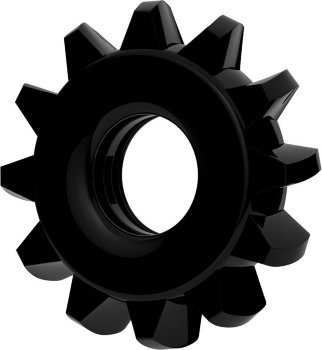 Чёрное эрекционное кольцо для пениса Power Plus