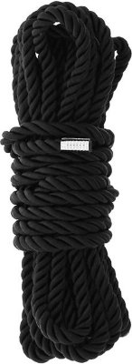 Черная веревка для шибари DELUXE BONDAGE ROPE - 5 м.  Цена 1 497 руб. Длина: 5 см. Черная веревка для шибари DELUXE BONDAGE ROPE. Выполнена из нейлона, кончики обработаны. Страна: Китай. Материал: нейлон.