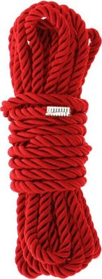 Красная веревка для шибари DELUXE BONDAGE ROPE - 5 м.  Цена 1 497 руб. Длина: 5 см. Красная веревка для шибари DELUXE BONDAGE ROPE. Выполнена из нейлона, кончики обработаны. Страна: Китай. Материал: нейлон.