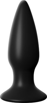 Чёрная малая анальная вибропробка Small Rechargeable Anal Plug - 10,9 см.
