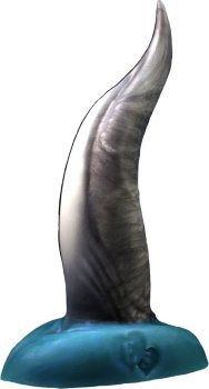 Черно-голубой фаллоимитатор Дельфин small - 25 см.