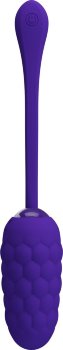 Фиолетовое рельефное перезаряжаемое виброяйцо Marina