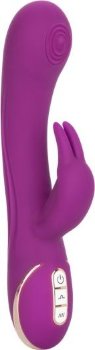 Фиолетовый вибратор-кролик Signature Silicone Thumping Rabbit с пульсирующим воздействием - 22,75 см.