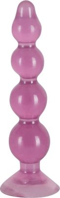 Розовый анальный стимулятор-ёлочка Anal Beads - 13 см.  Цена 1 252 руб. Длина: 13 см. Диаметр: 2.9 см. Этот гибкий фиолетовый анальный стимулятор оценят по достоинству как гуру анального секса, так и те, кто только начинает своё знакомство с миром анальных удовольствий. Прозрачная игрушка-ёлочка Anal Beads представляет собой слившиеся воедино четыре бусины, размер которых увеличивается от чуть зауженного, для лучшего проникновения, кончика к широкому ограничительному основанию. Только представьте, как в попку сначала погружается капелька, после бусина больше, и ещё одна, и последняя… ох! Присоска в основании позволит наслаждаться восхитительной анальной игрой без помощи рук. Рабочая длина - 11,5 см. Минимальный диаметр - 1,2 см. Страна: Китай. Материал: термопластичная резина (TPR).