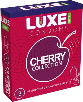 Презервативы с ароматом вишни LUXE Royal Cherry Collection - 3 шт.