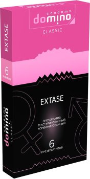 Презервативы с точками и рёбрышками DOMINO Classic Extase - 6 шт.