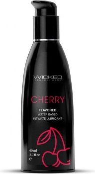 Лубрикант на водной основе с ароматом вишни Wicked Aqua Cherry - 60 мл.