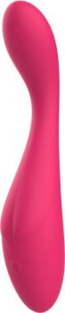 Розовый изогнутый вибромассажер - 18,9 см.