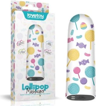 Мини-вибратор Rechargeable Lollipop Massager - 8,5 см.