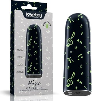 Мини-вибратор Rechargeable Glow-in-the-dark Music Massager - 8,5 см.