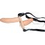 Телесный женский страпон с вагинальной пробкой Strap-On Duo - 15 см.  Цена 11 670 руб. - Телесный женский страпон с вагинальной пробкой Strap-On Duo - 15 см.
