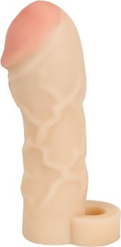 Закрытая удлиняющая насадка на пенис с подхватом мошонки Thicker Bigger Extension - 17 см.
