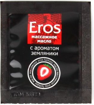 Пробник массажного масла с ароматом земляники Eros fantasy - 4 гр.