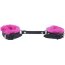 Черные базовые наручники из кожи с розовой опушкой  Цена 1 403 руб. - Черные базовые наручники из кожи с розовой опушкой
