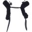 Черные базовые наручники из кожи с опушкой  Цена 1 403 руб. - Черные базовые наручники из кожи с опушкой