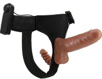 Страпон с вагинальной пробкой и вибрацией Ultra Passionate Harness - 16 см.
