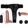 Страпон с вагинальной пробкой и вибрацией Ultra Passionate Harness - 16 см.