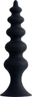 Черная анальная ёлочка Indi - 11,5 см.  Цена 1 364 руб. Длина: 11.5 см. Диаметр: 2.9 см. Это секс-игрушка, предназначенная для стимуляции анальной зоны. Может использоваться как женщинами, так и мужчинами. Форма в виде елочки позволяет наиболее комфортно вводить ее в анус. Присоска в основании не только фиксирует игрушку на гладкой поверхности, но и является ограничителем, исключающим проникновение игрушки внутрь. Рабочая длина - 9 см. Минимальный диаметр - 1,5 см. Страна: Китай. Материал: силикон.