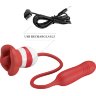 Красное продолговатое виброяицо Ashlynn с клиторальным стимулятором