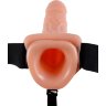 Фаллопротез телесного цвета Hollow Strap-On - 29 см.