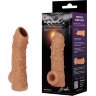Телесная насадка с пупырышками и открытой головкой Nude Sleeve L - 14 см.