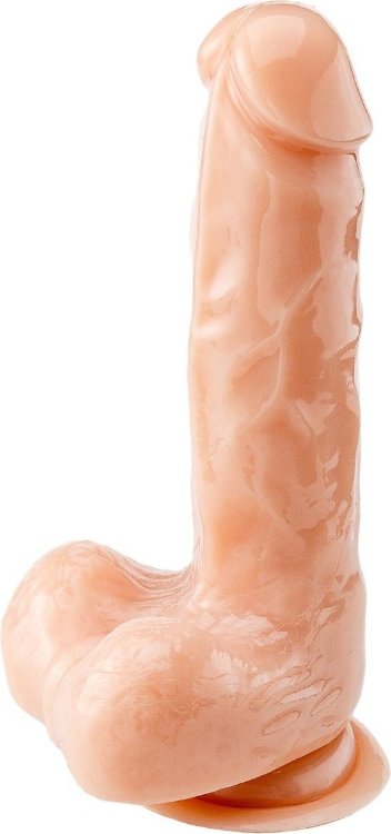 Телесный реалистичный фаллоимитатор - 18 см.