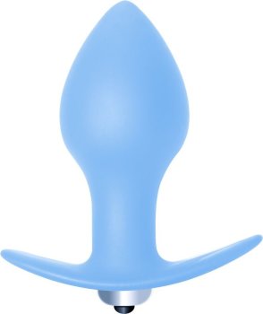 Голубая анальная вибропробка Bulb Anal Plug - 10 см.