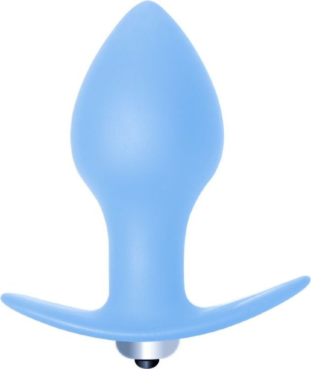 Голубая анальная вибропробка Bulb Anal Plug - 10 см.