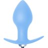 Голубая анальная вибропробка Bulb Anal Plug - 10 см.