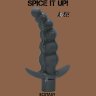 Серая анальная ёлочка с вибрацией Ecstasy - 14 см.