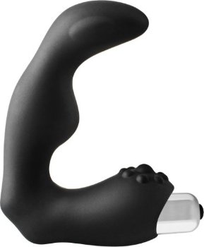 Черный вибромассажер простаты FantASStic Vibrating Prostate Massager - 11,3 см.