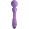 Фиолетовый двусторонний вибростимулятор Duo Wand Massage-Her - 19,6 см.