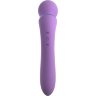 Фиолетовый двусторонний вибростимулятор Duo Wand Massage-Her - 19,6 см.