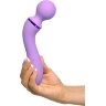 Фиолетовый двусторонний вибростимулятор Duo Wand Massage-Her - 19,6 см.