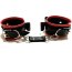 Черно-красные наручники с бантиками из эко-кожи  Цена 1 652 руб. - Черно-красные наручники с бантиками из эко-кожи