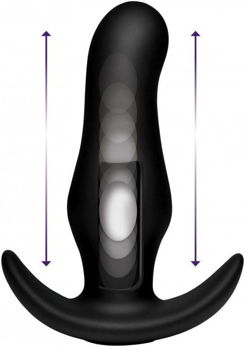 Черная анальная вибропробка Kinetic Thumping 7X Prostate Anal Plug - 13,3 см.