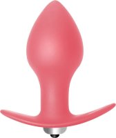 Розовая анальная вибропробка Bulb Anal Plug - 10 см.