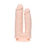 Телесный анально-вагинальный вибратор RealStick Silicone Jason M - 18 см.