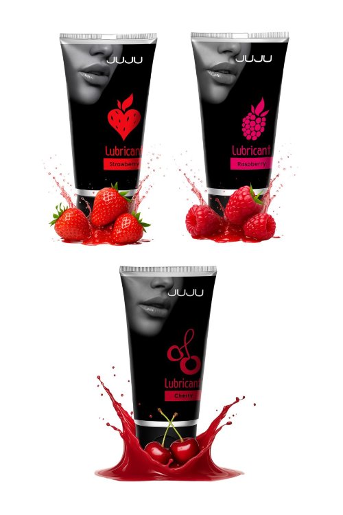 Набор из 3 съедобных лубрикантов JUJU (клубника, малина, вишня)