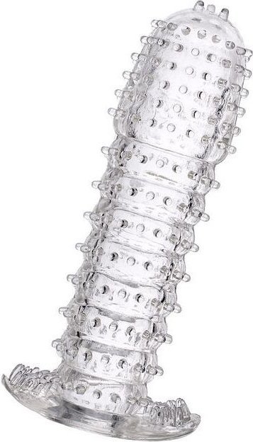 Гелевая прозрачная насадка c шипами - 12 см.