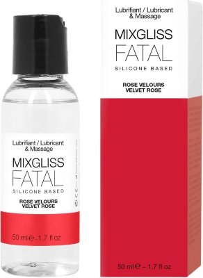 Силиконовый флюид с ароматом розы Mixgliss Fatal Velvet Rose - 50 мл. Насладитесь чувственными ласками и массажем с Mixgliss Fatal! Его нежная текстура и аромат превратят любое касание в рискованную пленительную ласку. Силиконовый флюид Mixgliss Fatal — это универсальный продукт, подходящий для всех видов секса и для массажа. Флюид обладает легкой и нежной текстурой, впитывается в кожу равномерно, не оставляя пленки. После использования кожа становится мягкой и бархатистой. Флюид совместим с презервативами из любых материалов. CYCLOPENTASILOXANE, DIMETHICONE, PARFUM (FRAGRANCE), CITRONELLOL, BENZYL SALICYLATE, GERANIOL. Страна: Франция. Объем: 50 мл.
