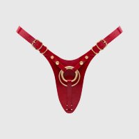 Красный пояс для фиксации насадок Strap-On-Me Leatherette Harness Fabulous