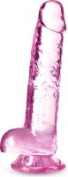 Розовый фаллоимитатор 7 Inch Crystalline Dildo - 17,7 см.