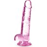 Розовый фаллоимитатор 7 Inch Crystalline Dildo - 17,7 см.