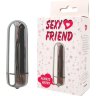 Серебристая гладкая вибропуля Sexy Friend - 8,3 см.