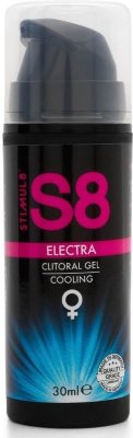 Клиторальный гель с охлаждающим эффектом Stimul8 Clitoral Electra Cooling - 30 мл.  Цена 3 288 руб. Добавьте каплю возбуждения и необычных ощущений в вашу сексуальную жизнь с клиторальным лубрикантом Electra Cooling от S8. Гель от Stimul8 обладает мягким охлаждающим эффектом, заставляя ваши горячие точки покалывать и пульсировать со страстным наслаждением! Яркие оргазмы, качественная стимуляция, нереальные ощущения - и все это с абсолютно безопасной для вашего тела формулой. Охлаждающий гель S8 Electra не содержит глютена, сульфатов, парабенов, фталатов и не содержит агрессивных консервантов, что делает его естественным и заслуживающим доверия выбором для интимного здоровья. Страна: Нидерланды. Объем: 30 мл.