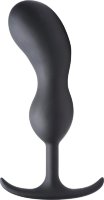 Черный массажер простаты с утяжелителями Premium Silicone Weighted Prostate Plug XL - 20,8 см.